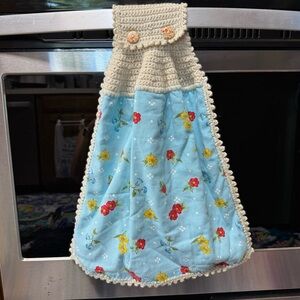 Floral Crochet Kitchen Towel